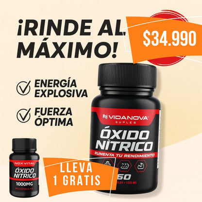 OXIDO NITRICO 1000MG 60 CAPSULAS - COMPRA UNO Y LLEVA OTRO GRATIS