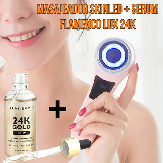 Pack Masajeador Facial + Serum Flamenco Lux 24K